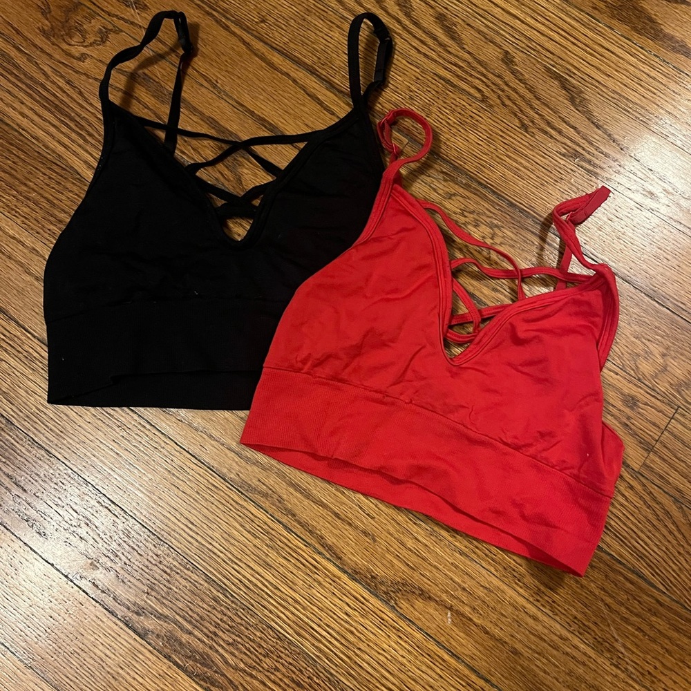 Two “Pink” Criss Cross Sport Bras